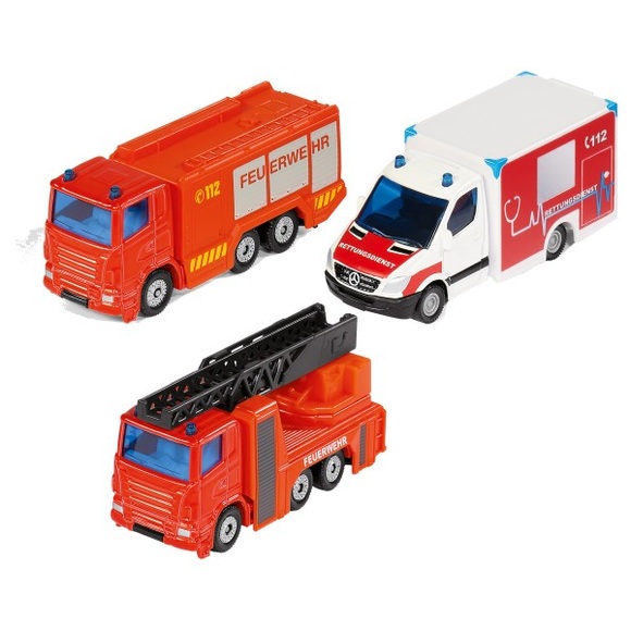 Siku 6326 - Notruf Set, Fahrzeuge, RTW, Drehleiterwagen, Tanklöschfahrzeug