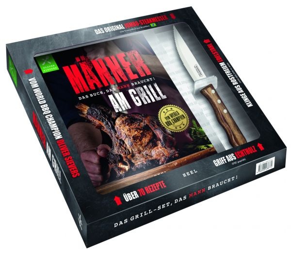 Männer am Grill - Das Buch, das Mann braucht!, mit Tramontina-Steakmesser