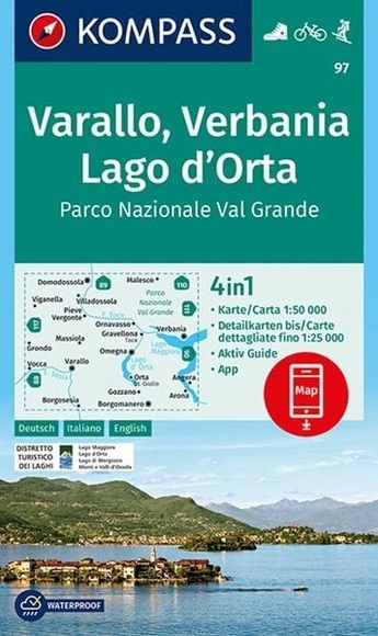 Kompass Karte Varallo, Verbania, Lago d'Orta, Parco Nazionale Val Grande
