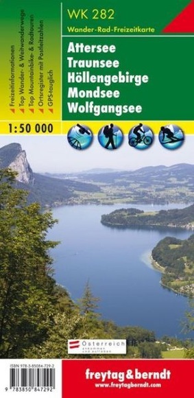 Freytag & Berndt Wander-, Rad- und Freizeitkarte Attersee, Traunsee, Höllengebirge, Mondsee, Wolfgangsee
