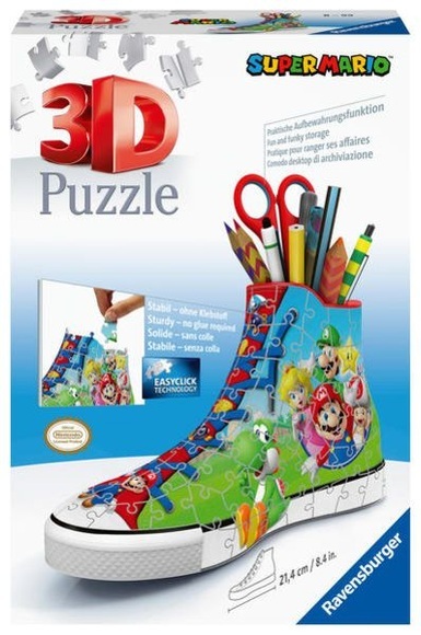 Ravensburger 3D Puzzle Sneaker Super Mario 11267 - praktischer Stiftehalter im Super Mario Design -- ab 8 Jahren