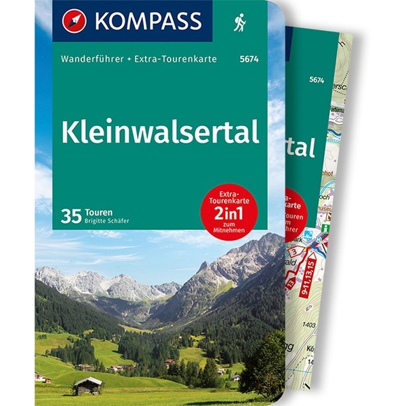 KOMPASS Wanderführer Kleinwalsertal - 2in1 Wanderführer mit Extra-Tourenkarte 1:25.000, 35 Touren, GPX-Daten zum Download