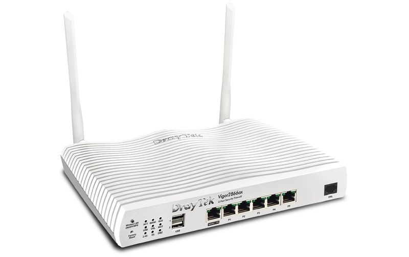 Draytek Vigor 2866AX: Gfast Modem-Firewall WLAN-Router Gigabit Ethernet Dual-Band (2,4 GHz/5 GHz) Grau