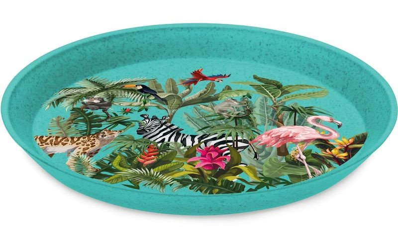 Koziol Teller CONNECT PLATE JUNGLE 20.5cm - 1 Stk., 20.5x20.5x2cm, blau, bio-circular