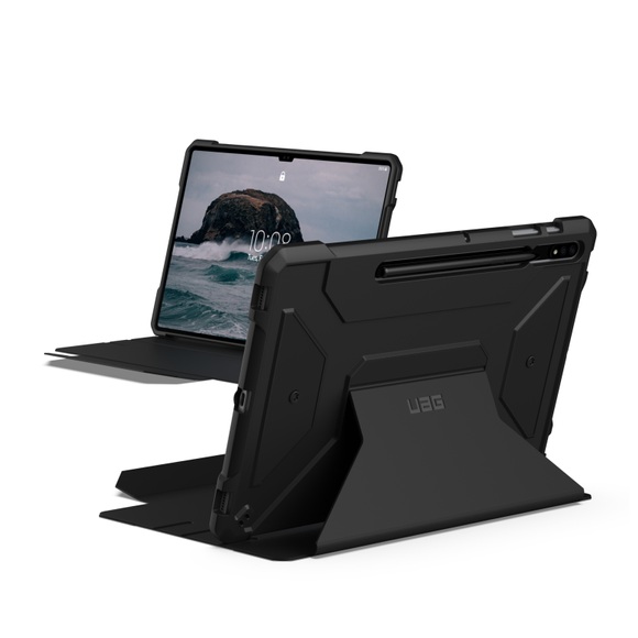 Urban Armor Gear Metropolis BookCase Samsung Galaxy Tab S7+, Samsung Galaxy Tab S8+ Schwarz Tablet Tasche,