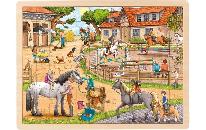 Goki Einlegepuzzle Reiterhof 96 Teile -