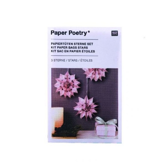 Papiertüten Sterne Set, Rosa