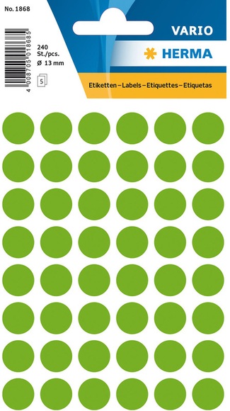HERMA Multi-purpose labels ø 12mm luminous green 240 pcs.