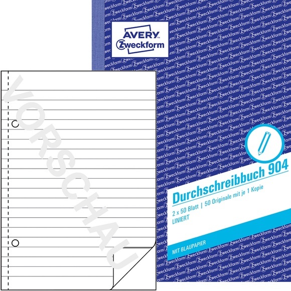 Avery 904 writing notebook Blue,White A5 50 sheets