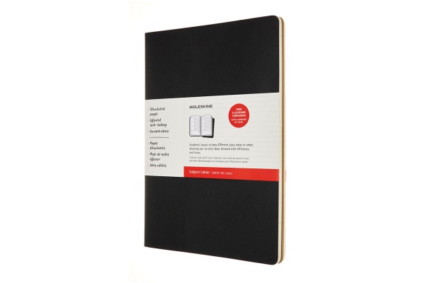 Moleskine Cahier Studien - Notizheft A4, 2er Set, Liniert, Kartoneinband, Schwarz, Packpapierbraun