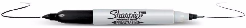 Sharpie Twin Tip Permanent-Marker Schwarz Feine Spitze 12 Stück(e)