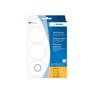 HERMA Vielzwecketiketten/Farbpunkte Ø 50 mm rund weiß Papier matt Handbeschriftung 192 St.