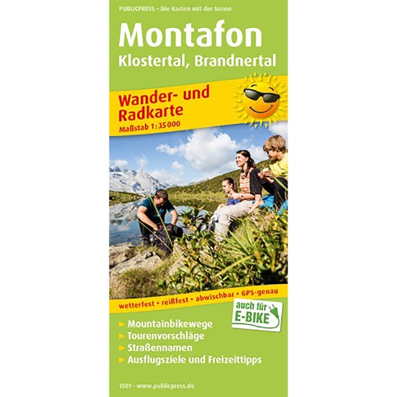 PublicPress Wander- und Radkarte Montafon, Klostertal, Brandnertal