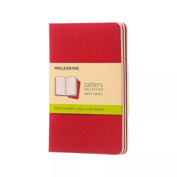 Moleskine Cahier Journal, 3-set writing notebook Red