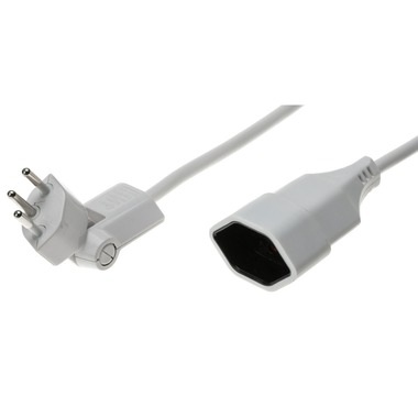 Clip-Clap Verlängerungskabel, Winkelstecker (klappbar), 3 Meter weiss
