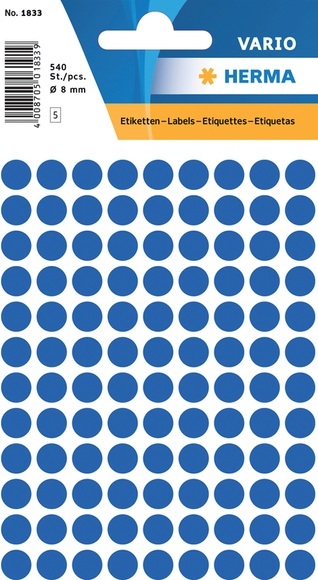 HERMA Multi-purpose labels ø 8mm dark blue 540 pcs. 540Stück(e) selbstklebendes Etikett