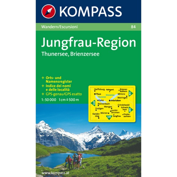 KOMPASS Wanderkarte Jungfrau-Region, Thunersee, Brienzersee