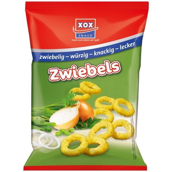 XOX Zwiebels 100g Mais Snack mit Zwiebel Geschmack