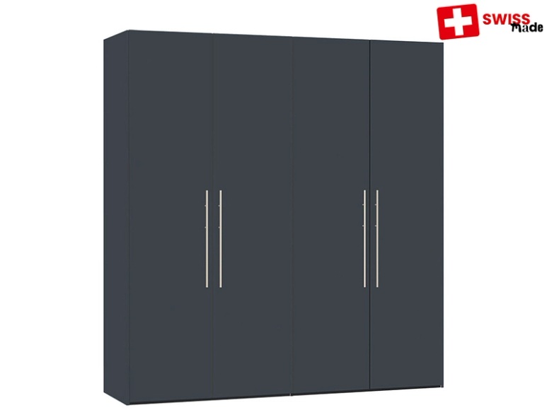 Schrank NIDWALD 4 Schwingtüren grau