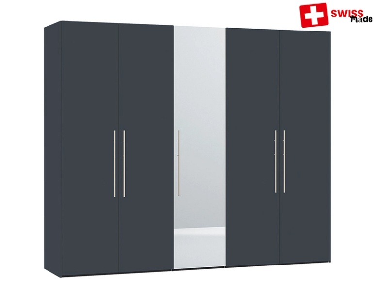 Schrank GRANCHIA 5 Schwingtüren grau