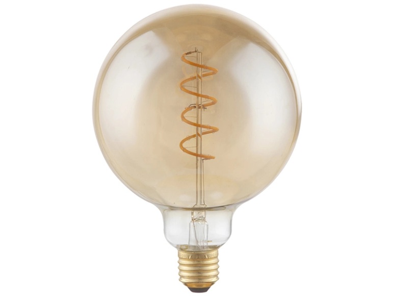 GLOBO DUBAN LED Leuchtmittel messing, Glas amber, E27 Edison LED Filament, GLOBE,, D:1