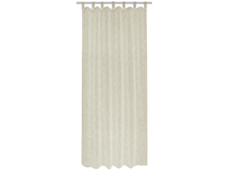 Vorhang KOTA Halb abdunkelnd Bedruckt Sandfarben Lasche, Kräuselband Polyester 140 x 240 cm