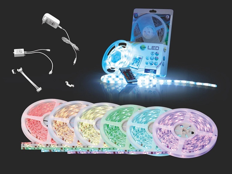 GLOBO LED BAND LED-Band Kunststoff, 30 RGB LED pro Meter, inkl. Verbinder,, dimmbar, F