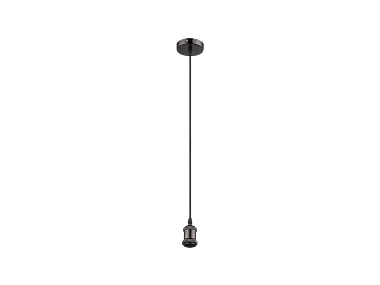 GLOBO SUSPENSION Hängeleuchte Chrom schwarz, Textil schwarz, D:100, exkl. 1xE27 60W 23