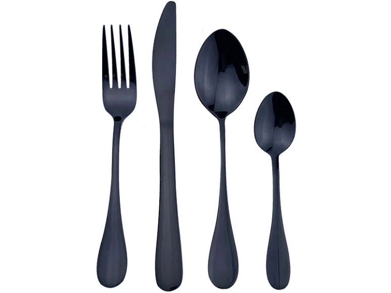 Besteck-Set MONA 24-teilig grau, schwarz