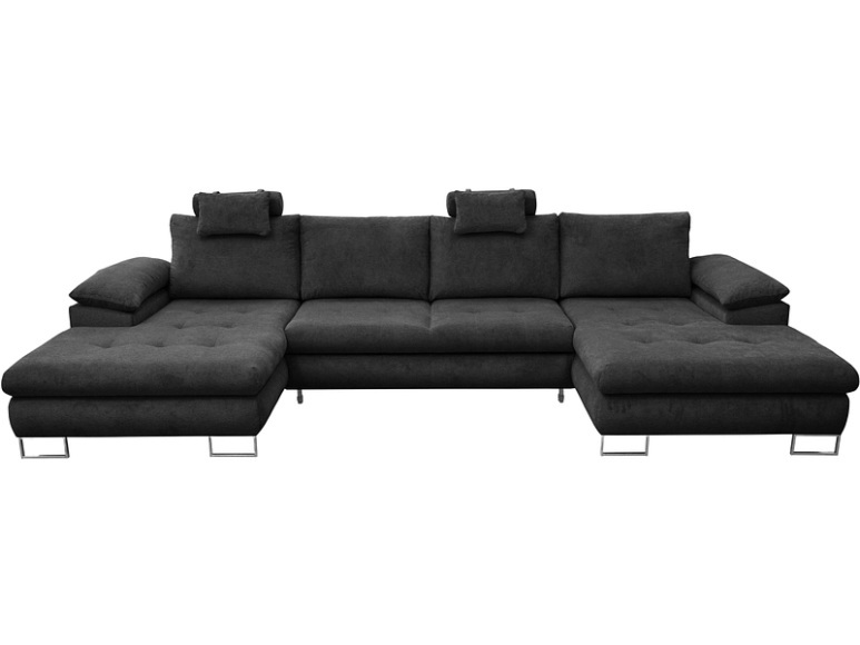 Ecksofa CUBA Stoff schwarz