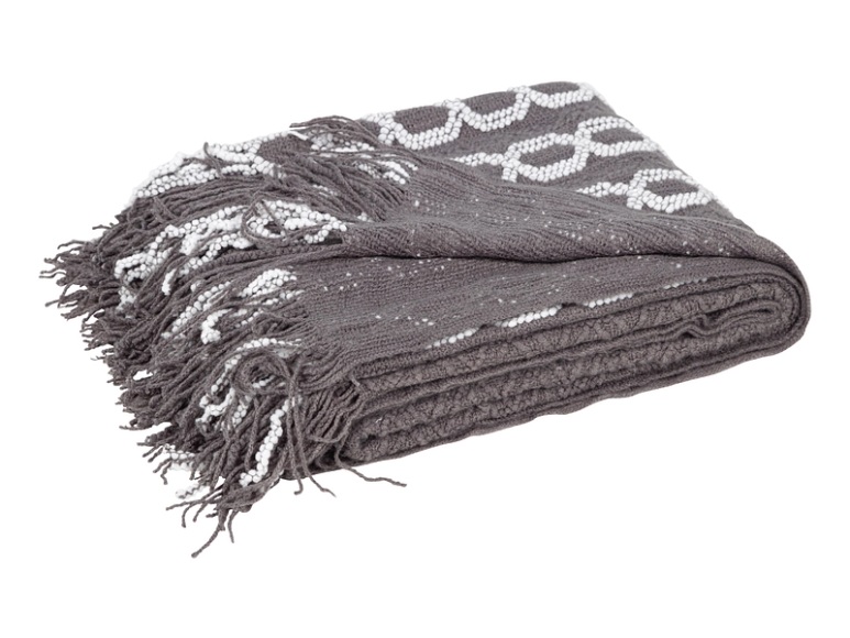 Decke CYNTHIA 130x170cm grau gestreift