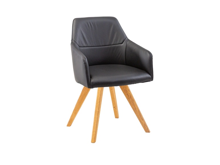 Stuhl AROSA Leder schwarz