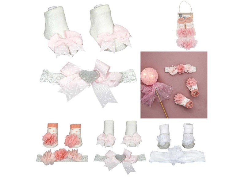 Stirnband und Socken-Set BAMBINI rosa