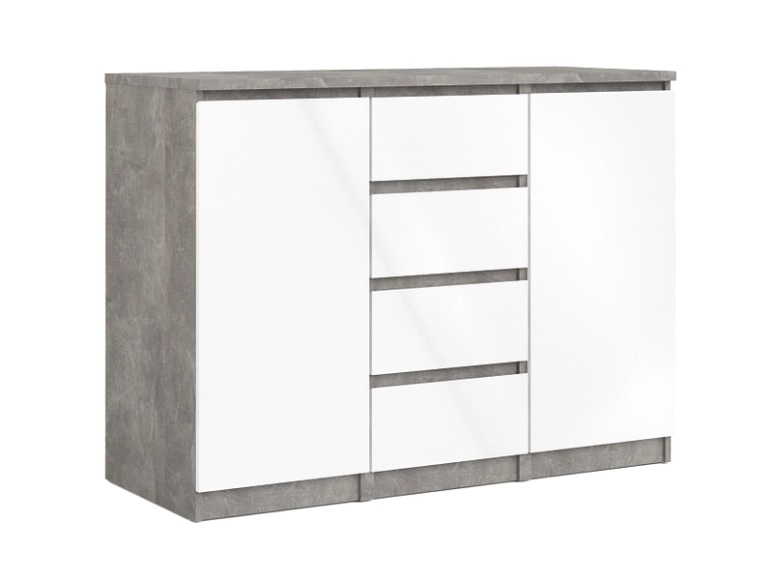 Kommode AVA 2 Türen 4 Schubladen 120.8x50x90.7cm grau