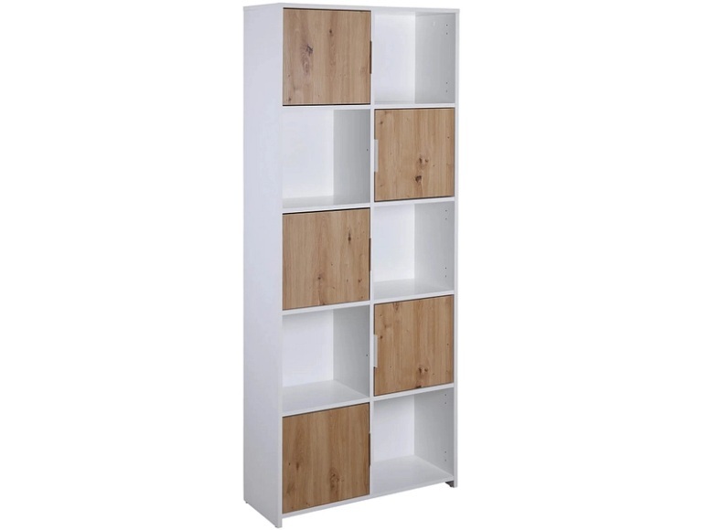 Regal MODULO 77x30x185cm 10 Fächer 10 Tablare weiss
