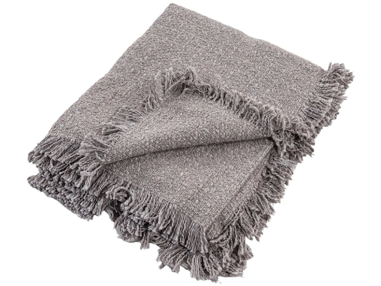 Decke JAY 127x152cm grau unifarben