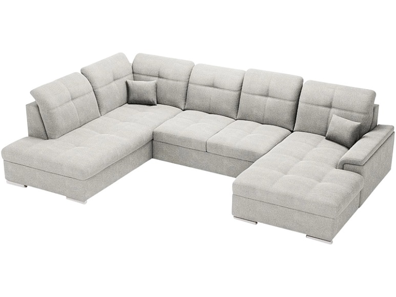 Ecksofa BRUNO Stoff hellgrau