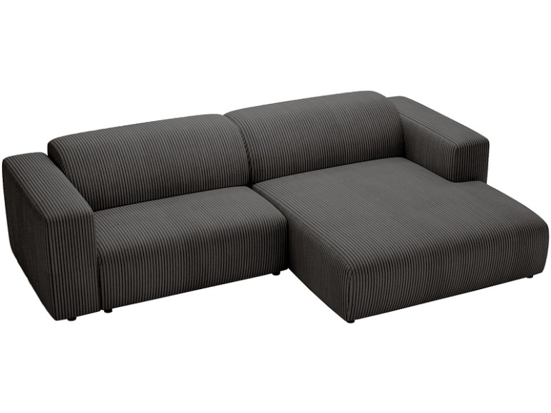 Ecksofa PASSITO Stoff schwarz