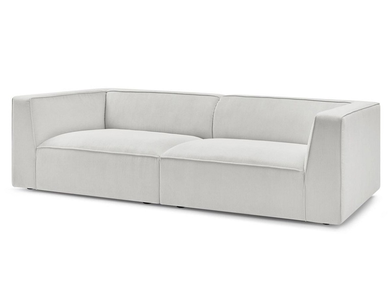 Sofa BOBOCHIC MOLIERE Cord-Stoff hellgrau