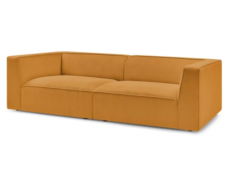 Sofa BOBOCHIC MOLIERE Cord-Stoff gelb