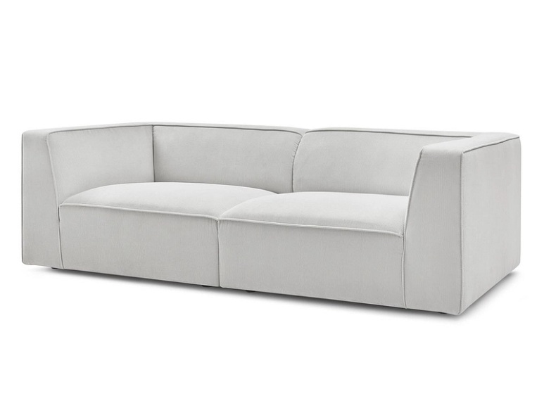 Sofa BOBOCHIC MOLIERE Cord-Stoff hellgrau