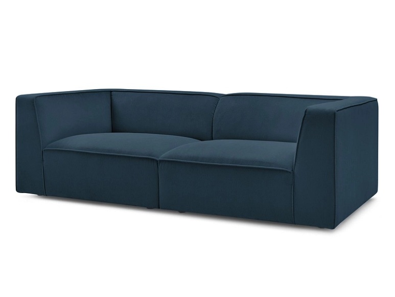 Sofa BOBOCHIC MOLIERE Cord-Stoff dunkelblau