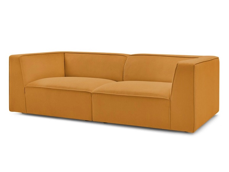 Sofa BOBOCHIC MOLIERE Cord-Stoff gelb