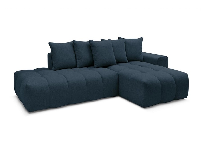 Ecksofa BOBOCHIC MONT-BLANC Stoff chiniert dunkelblau
