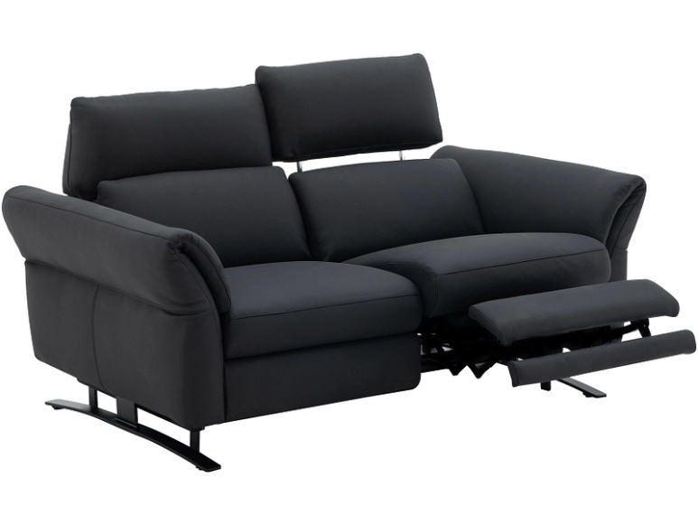 2er Sofa CAMPO DE FIORI OMEGA 100% Leder schwarz