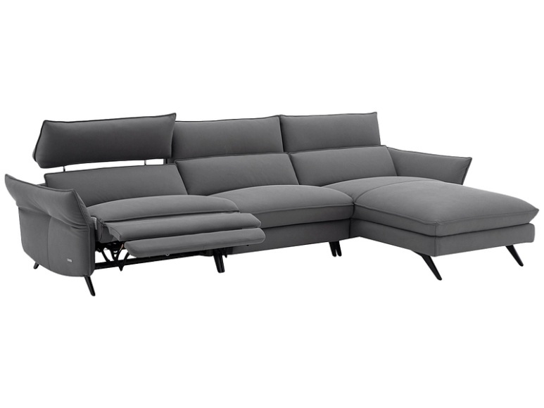 Ecksofa CAMPO DE FIORI HARIS 100% Leder dunkelgrau