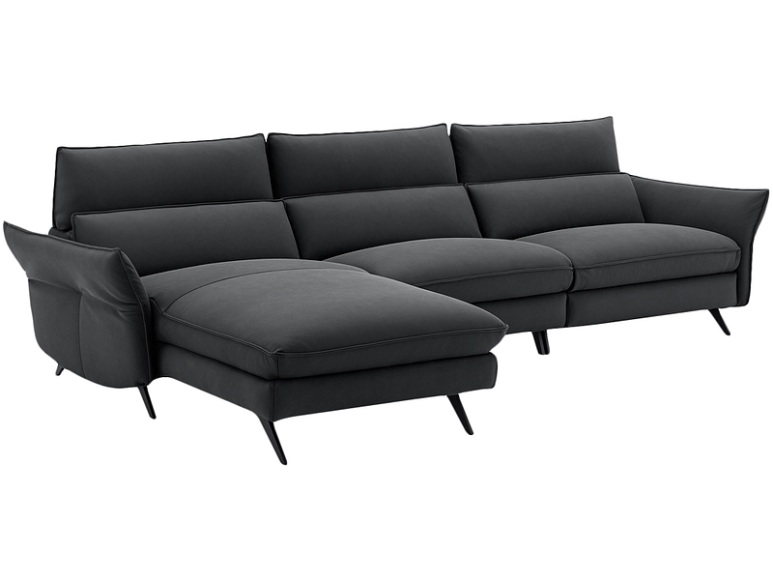 Ecksofa CAMPO DE FIORI HARIS 100% Leder schwarz