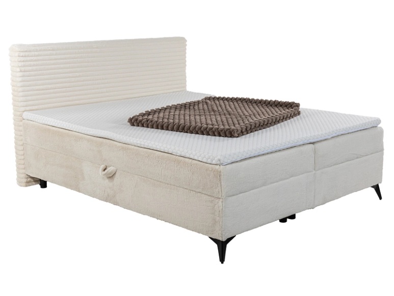 Boxspringbett ZEA beige 180x200cm halbfest / fest