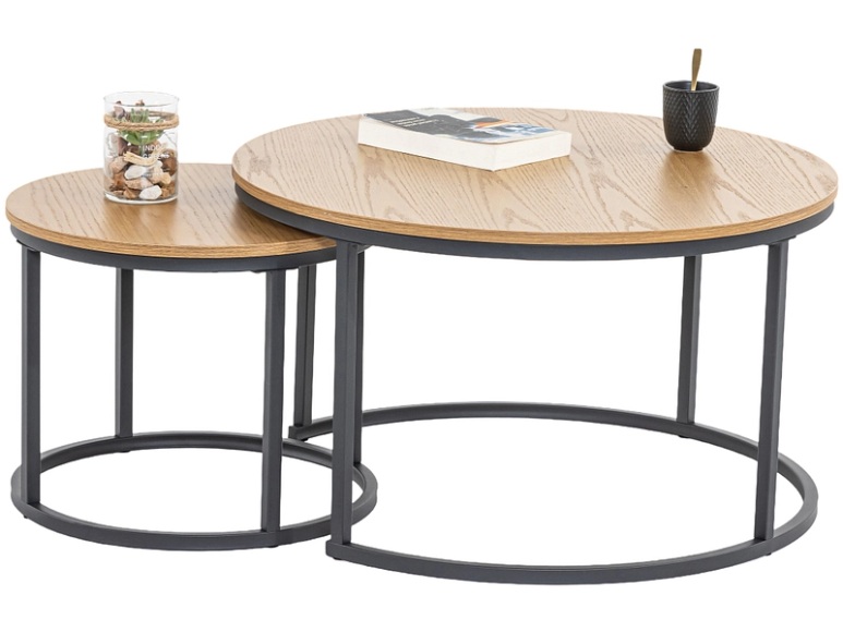Set für Couchtische WOODY 80x80x45.4cm eiche