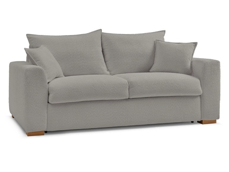 Bettsofa BOBOCHIC AUGUSTIN Boucle-Stoff hellgrau